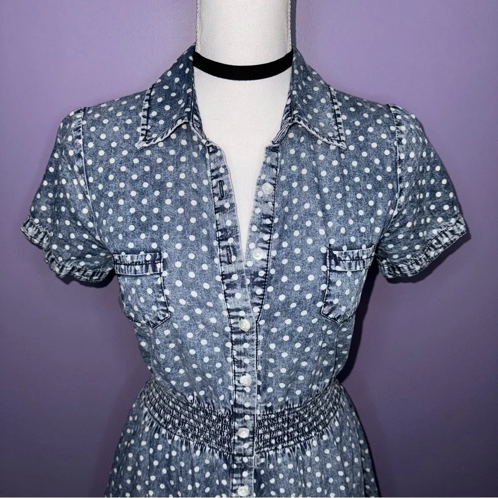 Mossimo Supply Co. Denim Polka Dot Dress - Picture 3 of 12